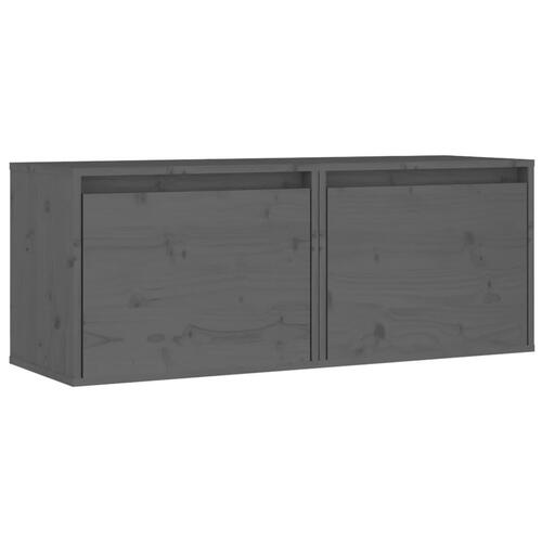Vægskabe 2 stk. 45x30x35 cm massivt fyrretræ grå