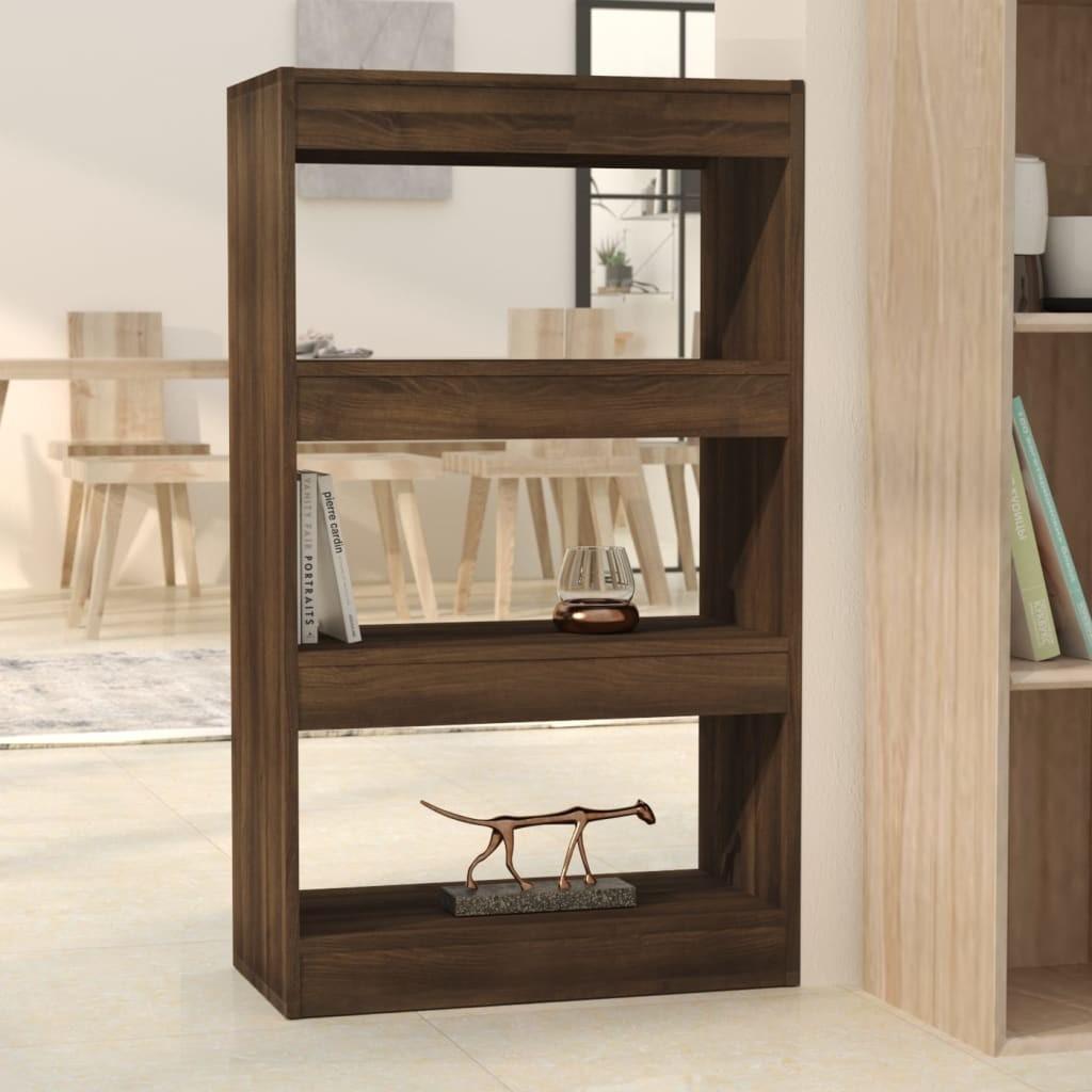 Bogreol/rumdeler 60x30x103 cm konstrueret træ brun eg