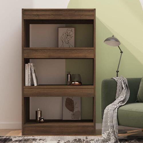 Bogreol/rumdeler 60x30x103 cm konstrueret træ brun eg