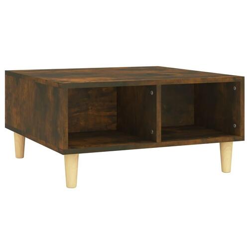 Sofabord 60x60x30 cm konstrueret træ røget egetræsfarve