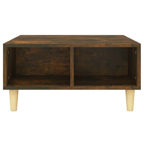 Sofabord 60x60x30 cm konstrueret træ røget egetræsfarve