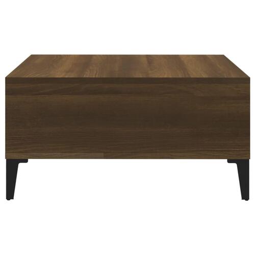 Sofabord 60x60x30 cm konstrueret træ brun egetræ