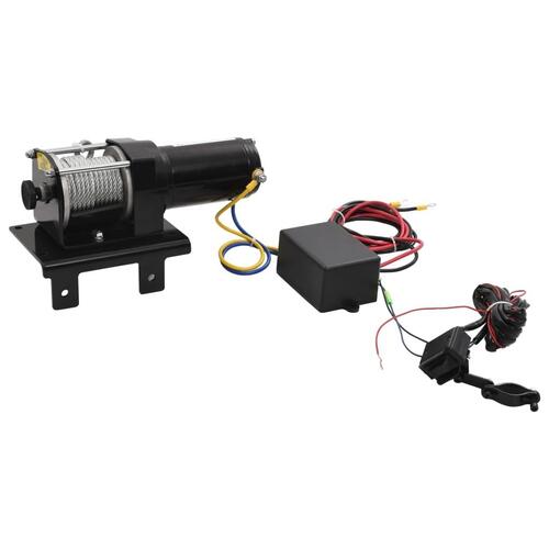 12 V elektrisk kranspil 1360 kg med monteringsplade og lederulle