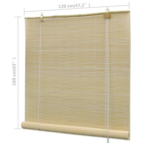 Rullegardin 120x160 cm naturlig bambus