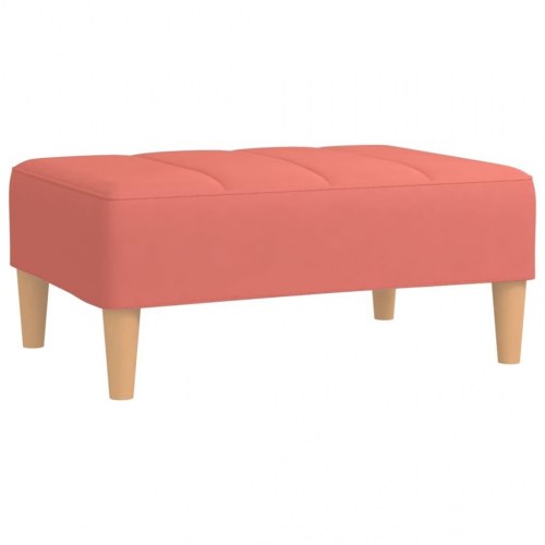 2-personers sovesofa med 2 puder og fodskammel fløjl pink