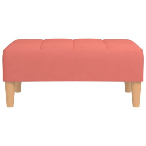 2-personers sovesofa med 2 puder og fodskammel fløjl pink
