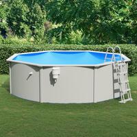Swimmingpool med poolstige 460x120 cm
