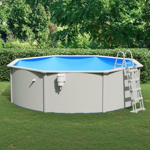 Swimmingpool med poolstige 460x120 cm