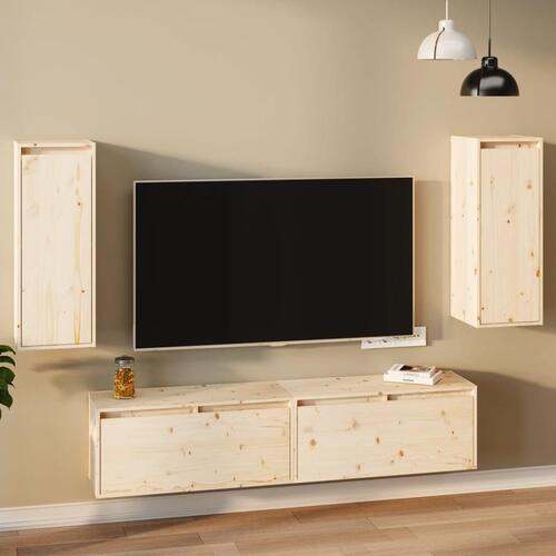 Vægskabe 2 stk. 30x30x80 cm massivt fyrretræ