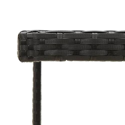 Havebord 109x107x74 cm polyrattan og glas sort