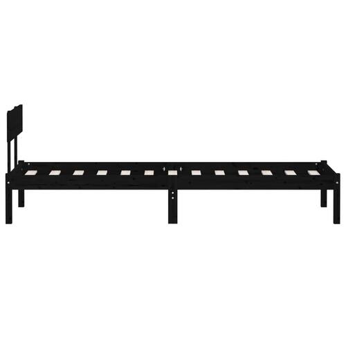 Sengeramme 100x200 cm massivt fyrretræ sort