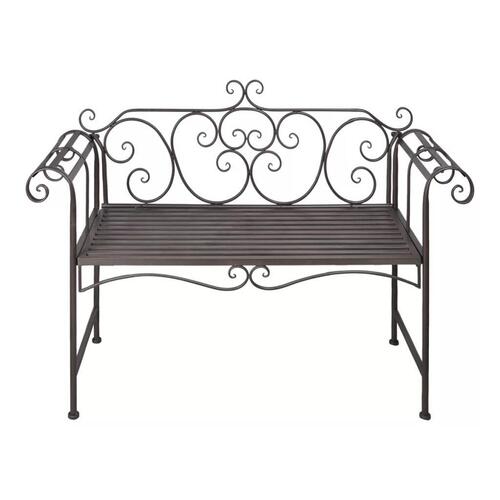 Havebænk 132 cm stål antikbrun