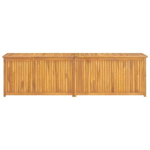 Opbevaringsboks til haven 200x50x53 cm massivt teaktræ