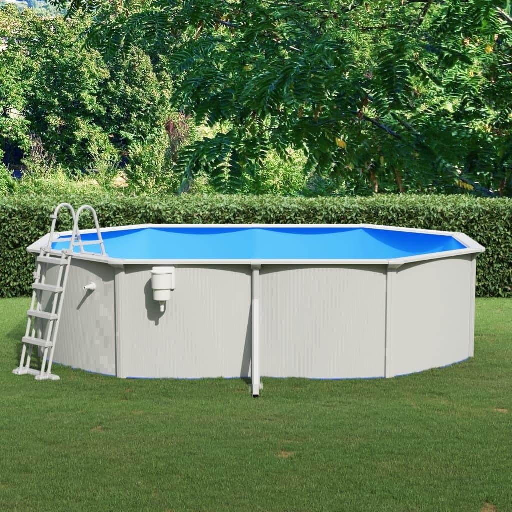 Swimmingpool med poolstige 490x360x120 cm