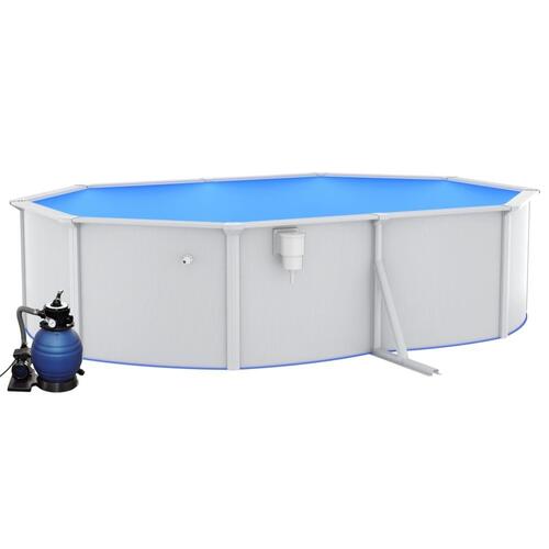 Swimmingpool med sandfilterpumpe 490x360x120 cm