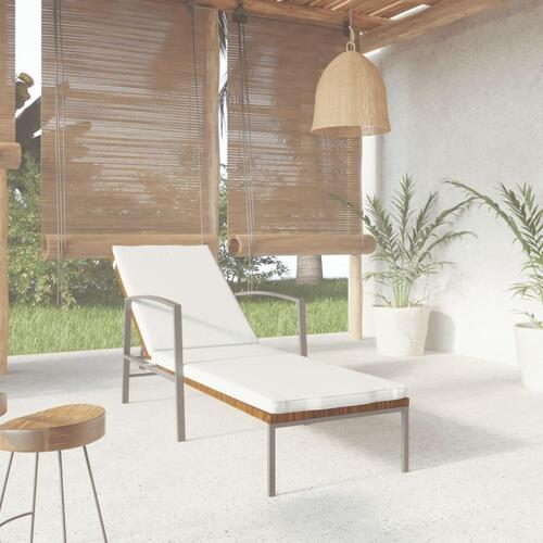 Liggestol med hynde polyrattan brun