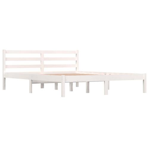 Sengeramme 150x200 cm King Size massivt fyrretræ hvid