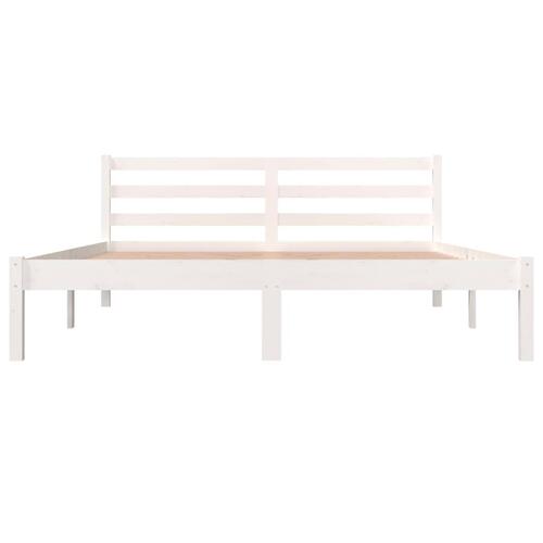 Sengeramme 150x200 cm King Size massivt fyrretræ hvid