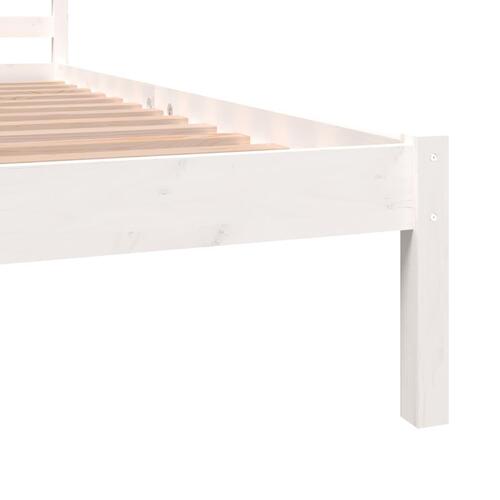 Sengeramme 150x200 cm King Size massivt fyrretræ hvid