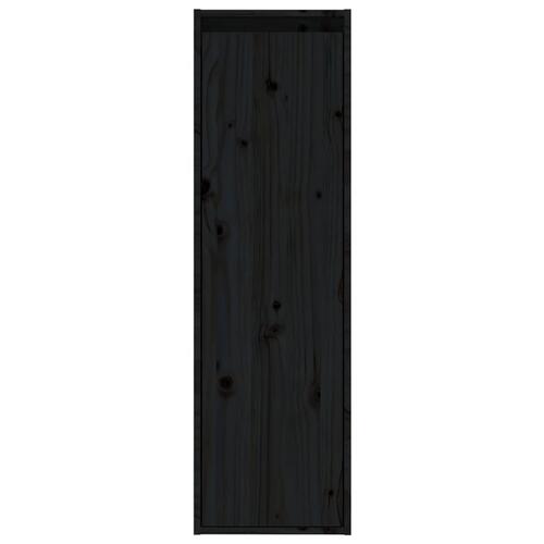 Vægskabe 2 stk. 30x30x100 cm massivt fyrretræ sort
