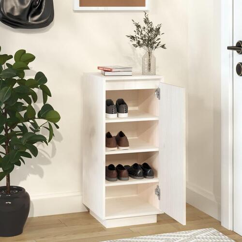 Skoreol 35x35x80 cm massivt fyrretræ hvid