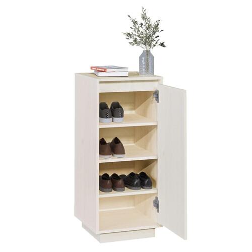 Skoreol 35x35x80 cm massivt fyrretræ hvid