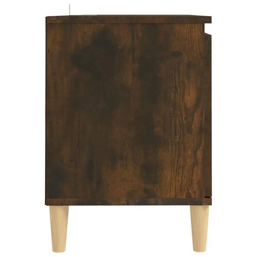 Tv-bord med massive træben 103,5x35x50 cm røget egetræsfarve