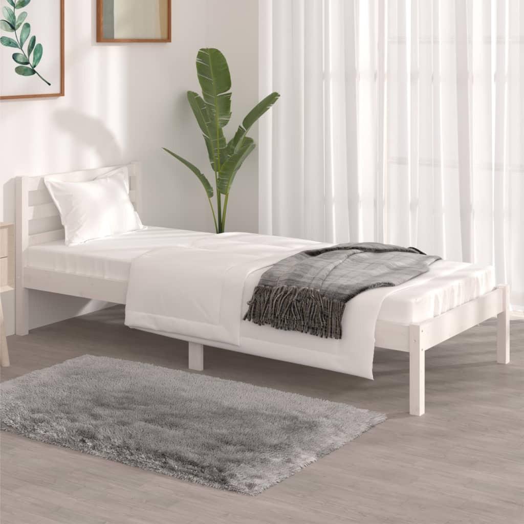 Sengeramme 75x190 cm Small Single massivt fyrretræ hvid