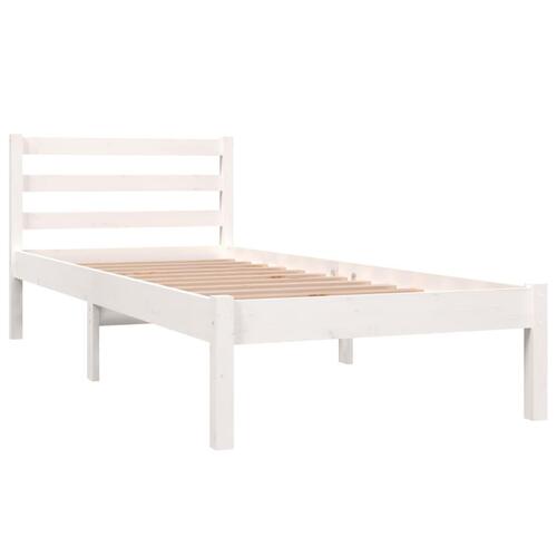 Sengeramme 75x190 cm Small Single massivt fyrretræ hvid