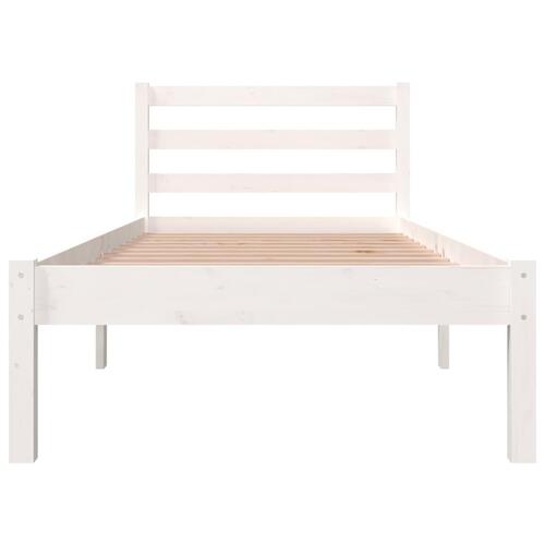 Sengeramme 75x190 cm Small Single massivt fyrretræ hvid