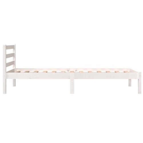 Sengeramme 75x190 cm Small Single massivt fyrretræ hvid