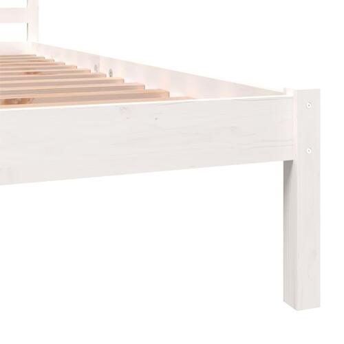 Sengeramme 75x190 cm Small Single massivt fyrretræ hvid