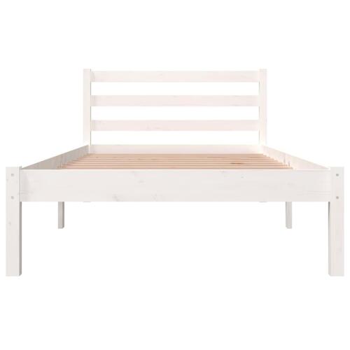 Sengeramme 90x190 cm Single massivt fyrretræ hvid