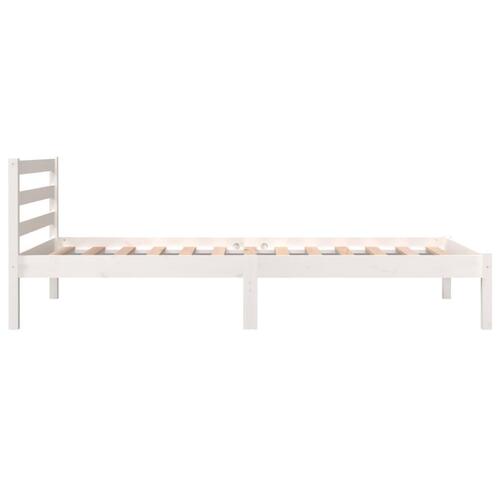 Sengeramme 90x190 cm Single massivt fyrretræ hvid