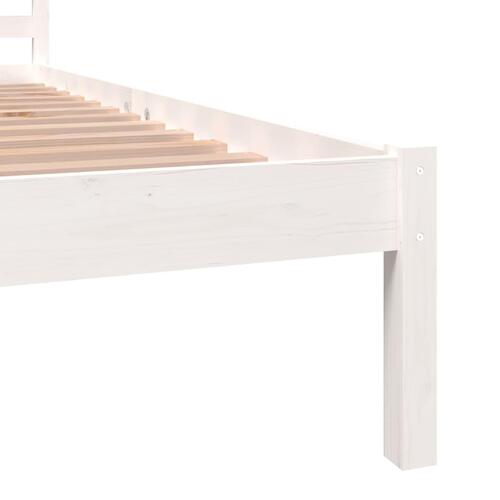 Sengeramme 90x190 cm Single massivt fyrretræ hvid