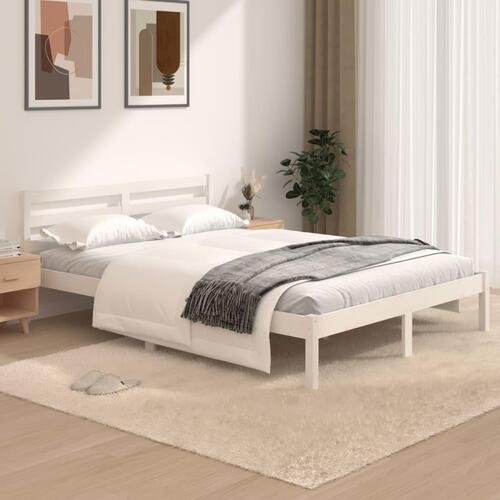 Sengeramme 120x190 cm Small Double massivt fyrretræ hvid