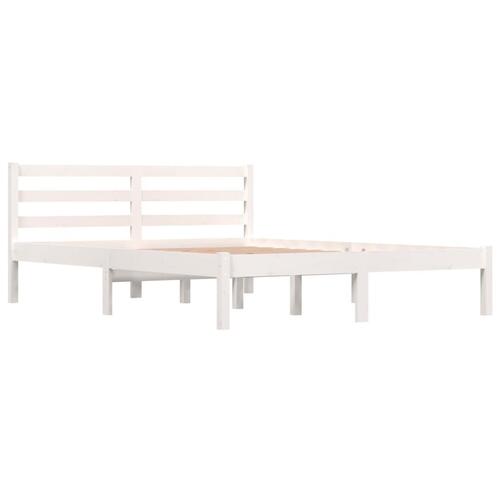 Sengeramme 120x190 cm Small Double massivt fyrretræ hvid