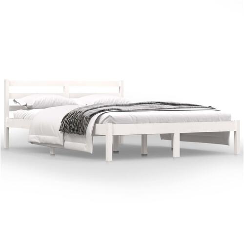Sengeramme 120x190 cm Small Double massivt fyrretræ hvid