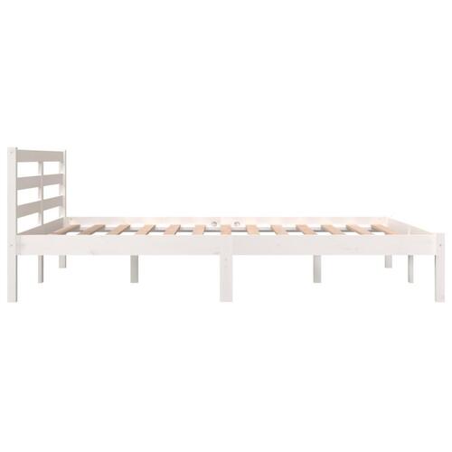 Sengeramme 120x190 cm Small Double massivt fyrretræ hvid