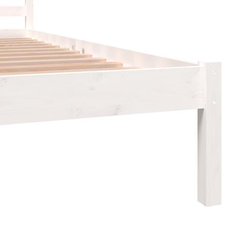 Sengeramme 120x190 cm Small Double massivt fyrretræ hvid