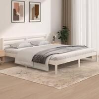 Sengeramme 180x200 cm Super King massivt fyrretræ hvid