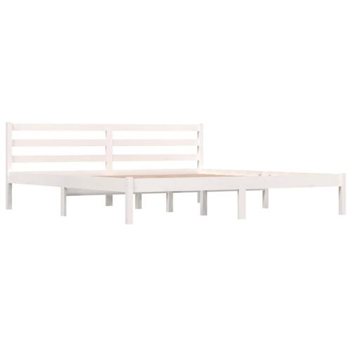 Sengeramme 180x200 cm Super King massivt fyrretræ hvid