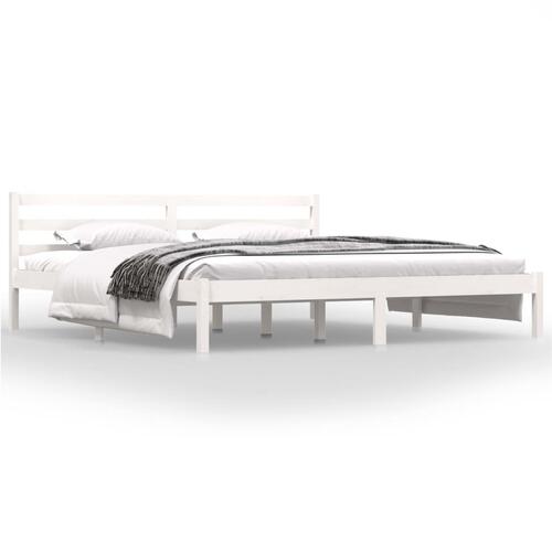 Sengeramme 180x200 cm Super King massivt fyrretræ hvid