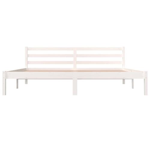Sengeramme 180x200 cm Super King massivt fyrretræ hvid