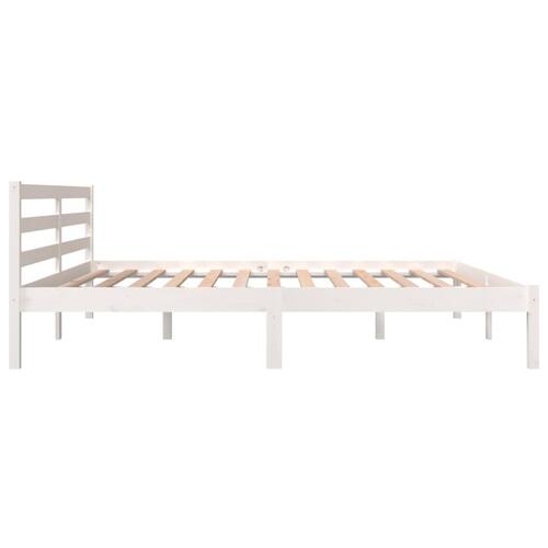 Sengeramme 180x200 cm Super King massivt fyrretræ hvid