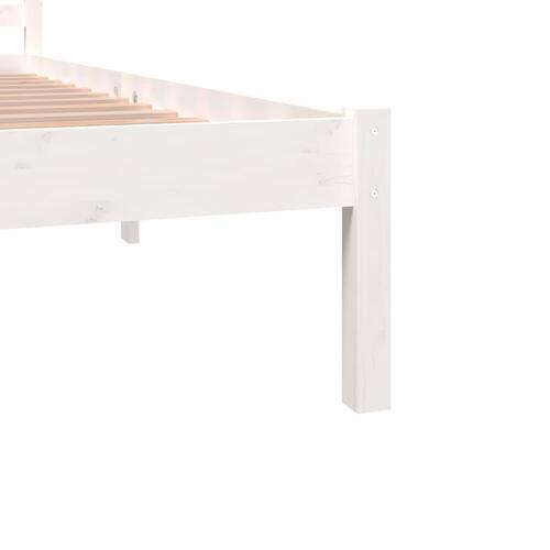 Sengeramme 180x200 cm Super King massivt fyrretræ hvid