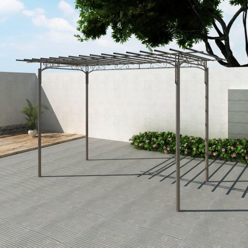 Pergola i stål - rosenbue/rose stålskeletkonstruktion, antracit 190 × 320 × 215 cm