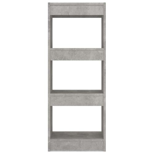 Bogreol/rumdeler 40x30x103 cm konstrueret træ betongrå