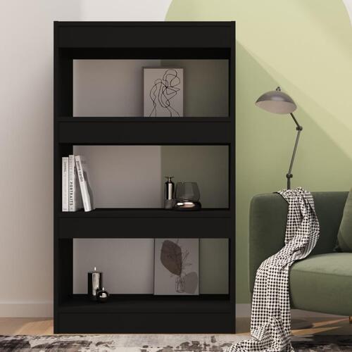 Bogreol/rumdeler 60x30x103 cm konstrueret træ sort