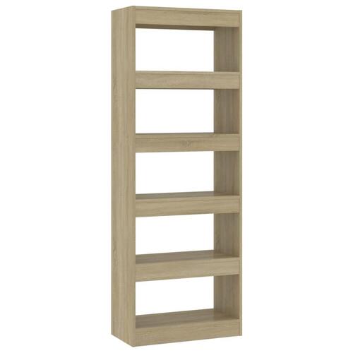 Bogreol/rumdeler 60x30x166 cm konstrueret træ sonoma-eg